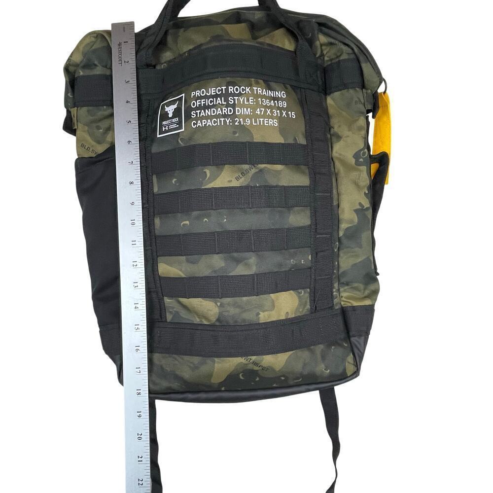 Under Armour Project Rock Box Duffle Backpack Dwayne Johnson Camo Training UA